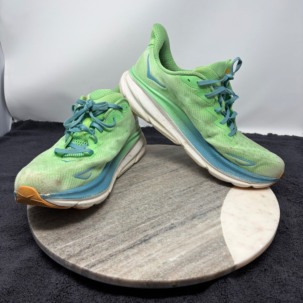 Hoka One One Clifton 9 Mens Running Shoes Green Moss Ceramic Size 11D